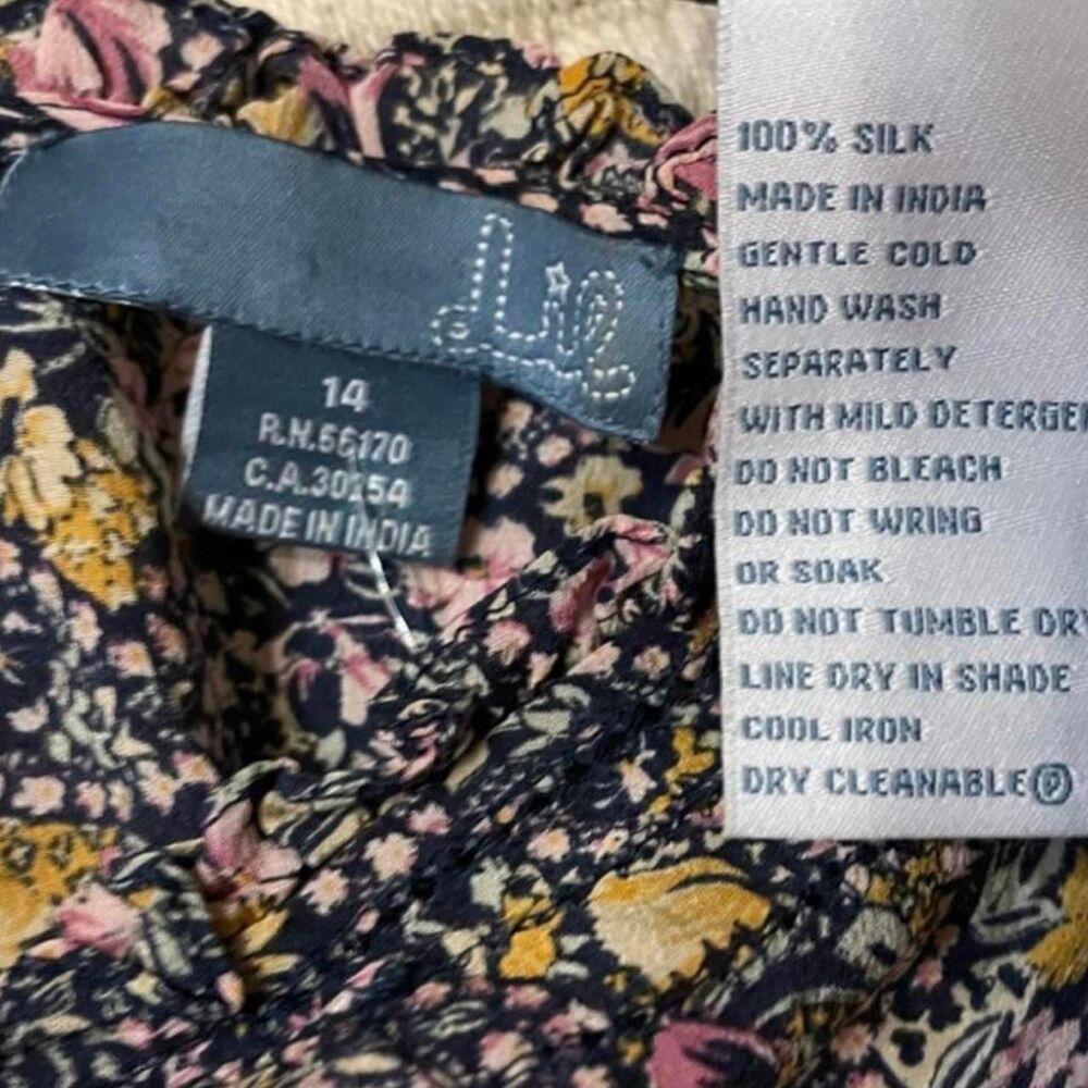 Women's multi Blouse 100% Silk Sz 14 - Picture 4 of 4